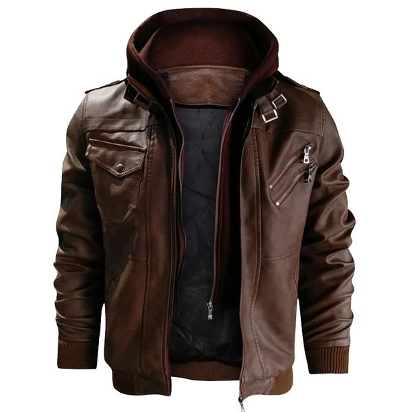 men's winter thick leather jacket motorcycle hood outwear coat man fleece warm casual leather jackets male bomber windbreaker lj201029, Black
men's winter thick leather jacket motorcycle hood outwear coat man fleece warm casual leather jackets male bomber windbreaker lj201029, Black