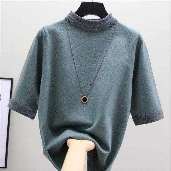 summer cotton plus size women basic t-shirt turtleneck tee shirt woman knitted short sleeve spliced pullover t shirt1, White
summer cotton plus size women basic t-shirt turtleneck tee shirt woman knitted short sleeve spliced pullover t shirt1, White