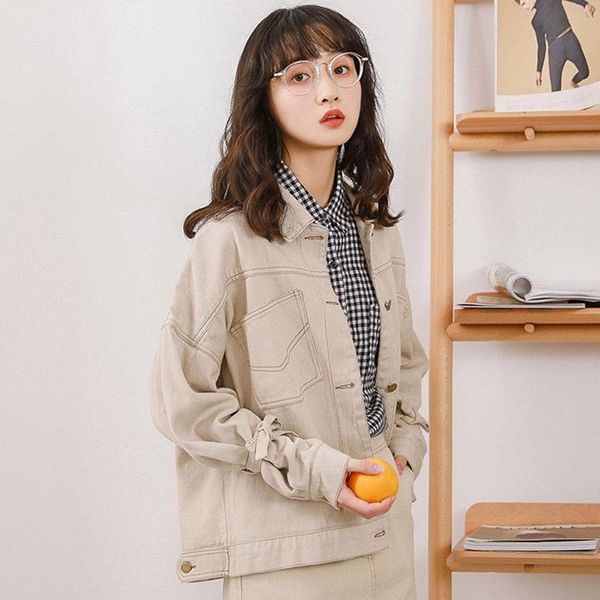 women's jackets retro casual loose apricot grey denim jacket bomber woman streetwear fashion single breasted basic jeans coat girls f1, Black;brown
women's jackets retro casual loose apricot grey denim jacket bomber woman streetwear fashion single breasted basic jeans coat girls f1, Black;brown