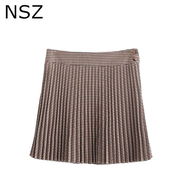 nsz women vintage houndstooth pleated mini skirt high waist fashion school girl sweet plaid skirt ropa mujer y1214, Black
nsz women vintage houndstooth pleated mini skirt high waist fashion school girl sweet plaid skirt ropa mujer y1214, Black