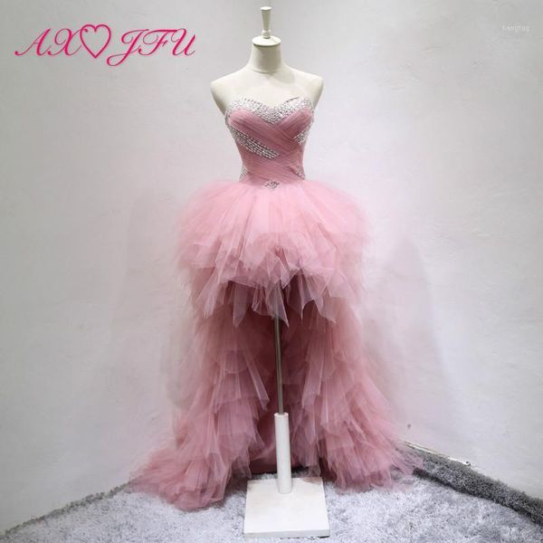 axjfu princess pink lace fashionable ruffles evening dress host beading crystal short front long back strapless evening dress1, White;black
axjfu princess pink lace fashionable ruffles evening dress host beading crystal short front long back strapless evening dress1, White;black