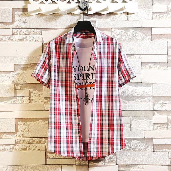 men's standard-fit short-sleeve checked plaid shirt patch chest pocket thin soft cotton collar striped dress shirt shirt male ca, White;black
men's standard-fit short-sleeve checked plaid shirt patch chest pocket thin soft cotton collar striped dress shirt shirt male ca, White;black