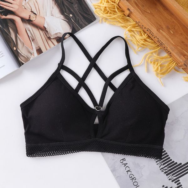 3Pieces/Lot Sexy Deep V Bras For Women Lace Bra Wire Free Brassiere Seamless Underwear Female Intimates Push Up Lingerie, Yellow