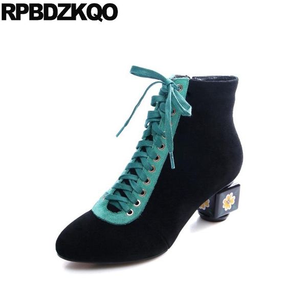 Big Size Womens Ankle Boots Medium Heel Flower Fall Lace Up Printed 10 Floral Print Suede Booties Black Designer Strange Brand
Big Size Womens Ankle Boots Medium Heel Flower Fall Lace Up Printed 10 Floral Print Suede Booties Black Designer Strange Brand