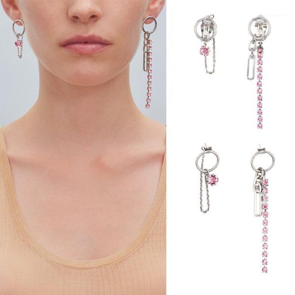 women pink rhinestone chain tassel asymmetric earrings female earless clip earrings1, Silver
women pink rhinestone chain tassel asymmetric earrings female earless clip earrings1, Silver