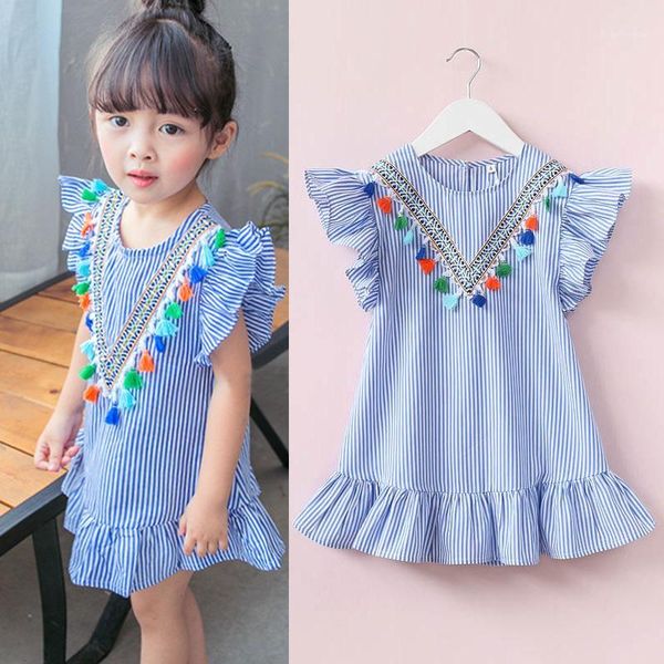 summer girls classical stripes princess dress kids tassel flying sleeve dresses baby cotton stripes dress girls clothing1, Red;yellow
summer girls classical stripes princess dress kids tassel flying sleeve dresses baby cotton stripes dress girls clothing1, Red;yellow