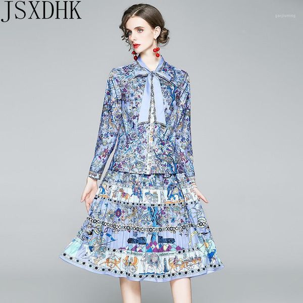 2020 autumn winter women loose plus size vintage suits designer runway printing blouse shirts+ zipper midi dresses 2-piece sets1, Gray 
2020 autumn winter women loose plus size vintage suits designer runway printing blouse shirts+ zipper midi dresses 2-piece sets1, Gray