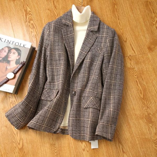 women's trench coats women wool blazer british small suit woolen coat spring and autumn short fashion single button plaid jacket, Tan;black
women's trench coats women wool blazer british small suit woolen coat spring and autumn short fashion single button plaid jacket, Tan;black