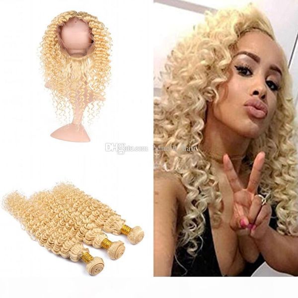 blonde 613 deep wave hair 3bundles with 360 frontal closure deep curly pre plucked 360 frontal with virgin hair extension hair, Black;brown
blonde 613 deep wave hair 3bundles with 360 frontal closure deep curly pre plucked 360 frontal with virgin hair extension hair, Black;brown