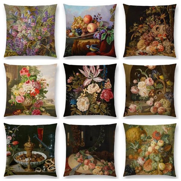 cushion/decorative pillow classical flowers and plants still life floriculture vase leaf fruits oil painting art cushion cover sofa throw ca
cushion/decorative pillow classical flowers and plants still life floriculture vase leaf fruits oil painting art cushion cover sofa throw ca