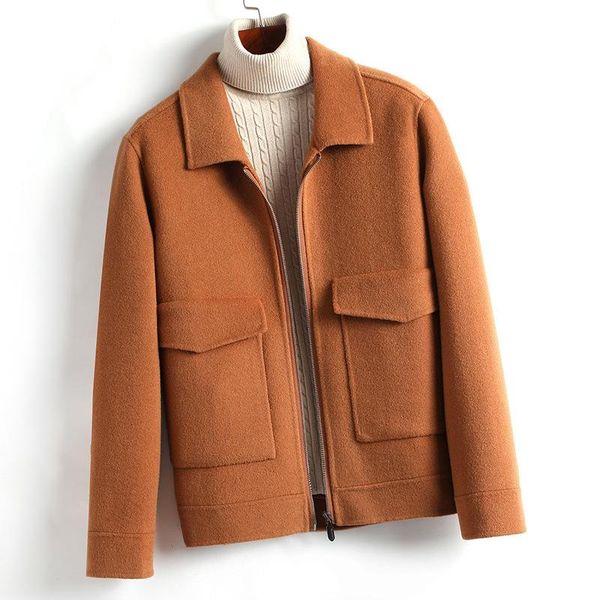 men's wool & blends autumn and winter woolen coat short woollen double face cashmere faced denim drop sleeve jacket man, Black
men's wool & blends autumn and winter woolen coat short woollen double face cashmere faced denim drop sleeve jacket man, Black