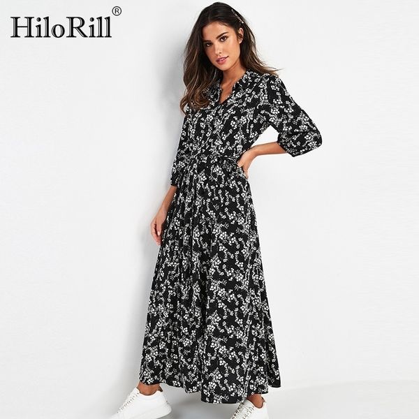 hilorill floral print maxi dress women boho three quarter sleeve long sashes dress turn down collar casual shirt dresses robe y200805, Black;pink
hilorill floral print maxi dress women boho three quarter sleeve long sashes dress turn down collar casual shirt dresses robe y200805, Black;pink