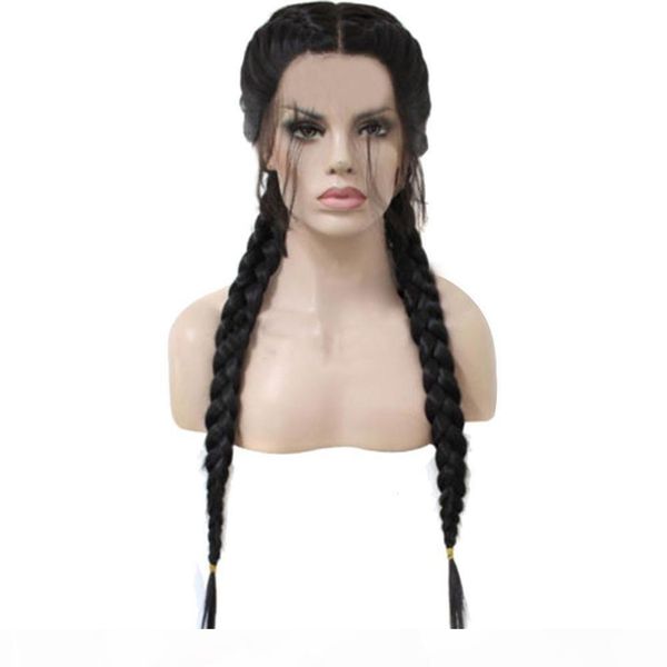 natural hairline black long double braids synthetic braided lace front wigs with baby hair heat resistant fiber hair 26inch
natural hairline black long double braids synthetic braided lace front wigs with baby hair heat resistant fiber hair 26inch