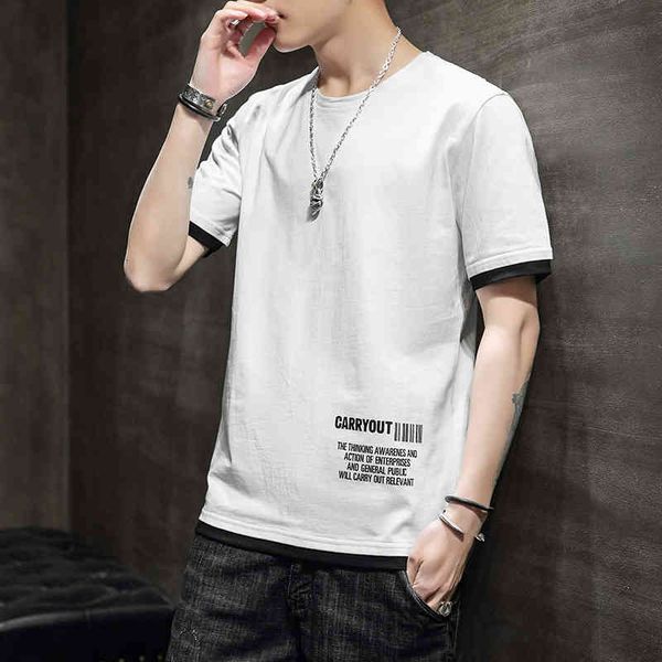 men's t shirt 2021 summer korean pure cotton personality trend casual short sleeve printed, White;black
men's t shirt 2021 summer korean pure cotton personality trend casual short sleeve printed, White;black