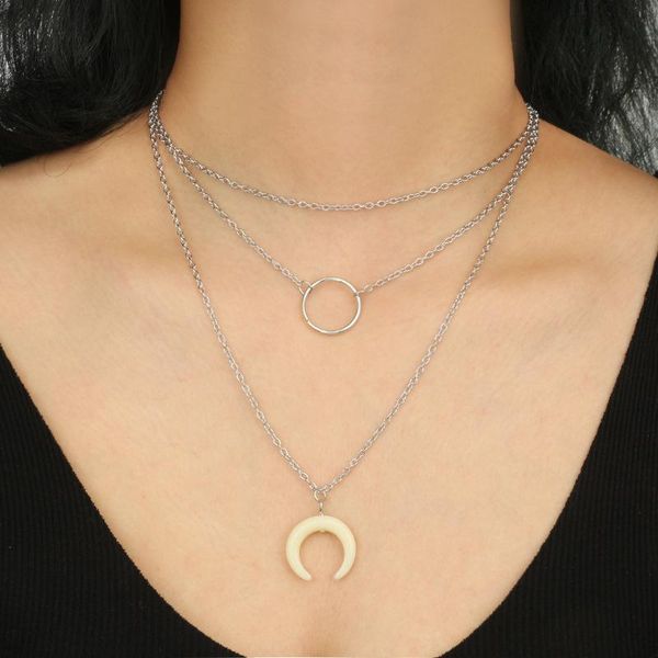 brling new 2020 fashion ins vintage chain pendant choker simple hollow round horns necklace for women girls gifts party, Golden;silver
brling new 2020 fashion ins vintage chain pendant choker simple hollow round horns necklace for women girls gifts party, Golden;silver