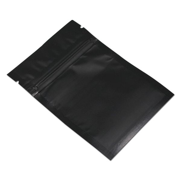 200pcs Matte Black Zip Lock Aluminum Foil Package Bag Mylar Foil Heat Seal Zipper Packaging Pouch For Snack Candy Storage Pack H Bbyxmf