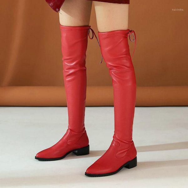 boots autumn winter fashion over the knee women slip on low heel thigh ladies pointed toe stretch black red1
boots autumn winter fashion over the knee women slip on low heel thigh ladies pointed toe stretch black red1