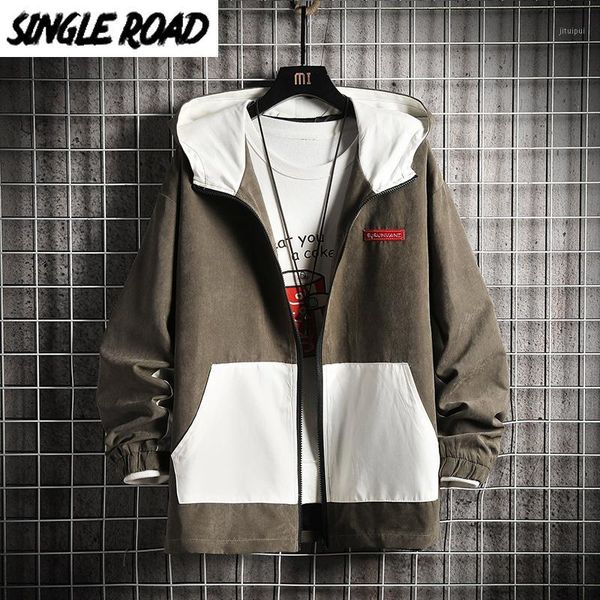 singleroad mens hooded jacket men 2020 khaki patchwork windbreaker coat korean style hip hop japanese streetwear jackets for men1, Black;brown
singleroad mens hooded jacket men 2020 khaki patchwork windbreaker coat korean style hip hop japanese streetwear jackets for men1, Black;brown