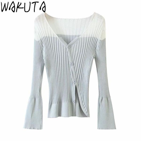 women's knits & tees wakuta irregular hem thin cardigans women autumn high street elegant slim knit v-neck flare sleeve chic mesh patch, White
women's knits & tees wakuta irregular hem thin cardigans women autumn high street elegant slim knit v-neck flare sleeve chic mesh patch, White