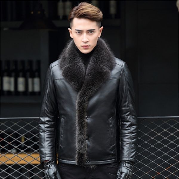 2020 winter new men raccoon-skinned leather jacket genuine fur coats thicken animal collar more size5xl ef05, Black
2020 winter new men raccoon-skinned leather jacket genuine fur coats thicken animal collar more size5xl ef05, Black