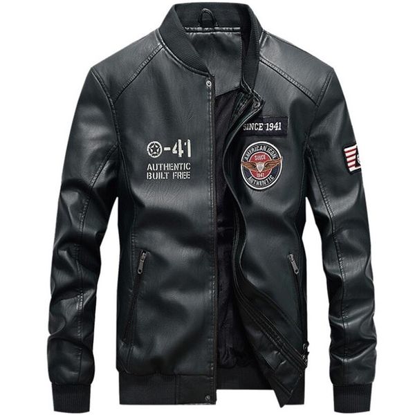 jacket men leather jacket men casual fleece thicken faux leather coats college basebal moto biker bomber jackets 201218, Black;brown
jacket men leather jacket men casual fleece thicken faux leather coats college basebal moto biker bomber jackets 201218, Black;brown