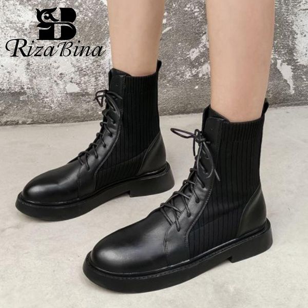 boots rizabina women ankle patchwork lace up real leather flat short fashion cool winter shoes woman size 34-39, Black
boots rizabina women ankle patchwork lace up real leather flat short fashion cool winter shoes woman size 34-39, Black