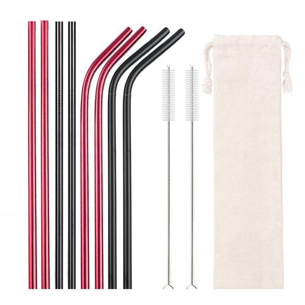 10 colors mixed 8pcs reusable metal drinking straws with cleaner brush bag set bar party 304 stainless steel straw d qylfky
10 colors mixed 8pcs reusable metal drinking straws with cleaner brush bag set bar party 304 stainless steel straw d qylfky
