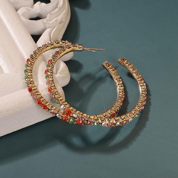 hysecmao fashion multicolor crystal bead open hoop earrings for women luxury party jewelry big gold color metal circle earring, Golden;silver
hysecmao fashion multicolor crystal bead open hoop earrings for women luxury party jewelry big gold color metal circle earring, Golden;silver