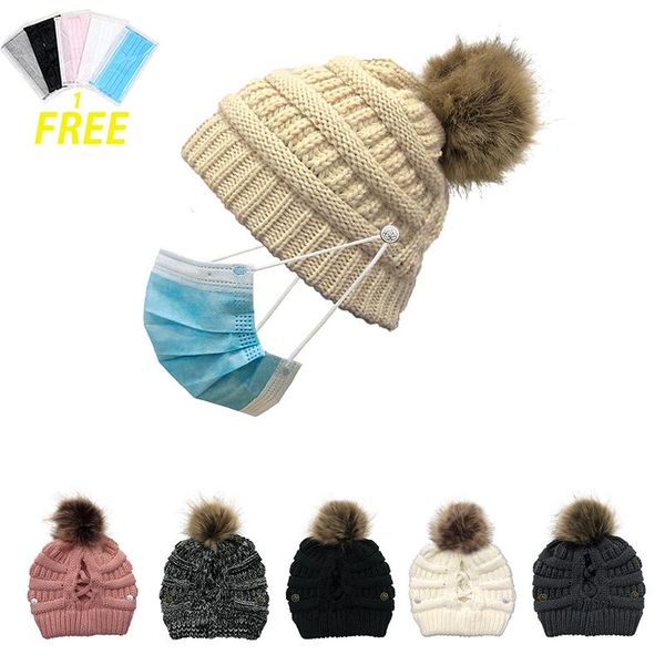 2020 original design winter warm beanies hat for women fur ball thicker wool knitted skullies cap with buttons can fix the mask, Blue;gray
2020 original design winter warm beanies hat for women fur ball thicker wool knitted skullies cap with buttons can fix the mask, Blue;gray