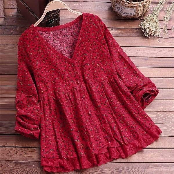 fashion womens blouses cotton and linen lace print button v neck long sleeve cute tunic blouse camisas mujer blusen women, White
fashion womens blouses cotton and linen lace print button v neck long sleeve cute tunic blouse camisas mujer blusen women, White
