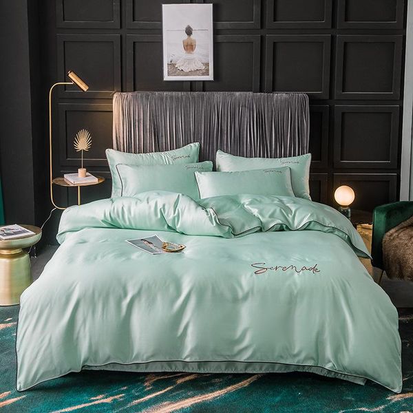 bedding sets 2021 luxury set double-sided high-end 60 solid color washing silk 4pcs embroidery sheet home textile king size
bedding sets 2021 luxury set double-sided high-end 60 solid color washing silk 4pcs embroidery sheet home textile king size