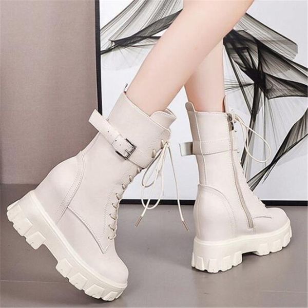 women platform mid calf boots ladies pu leather lace up fashion shoes female buckle strap casual increase height sneakers black
women platform mid calf boots ladies pu leather lace up fashion shoes female buckle strap casual increase height sneakers black