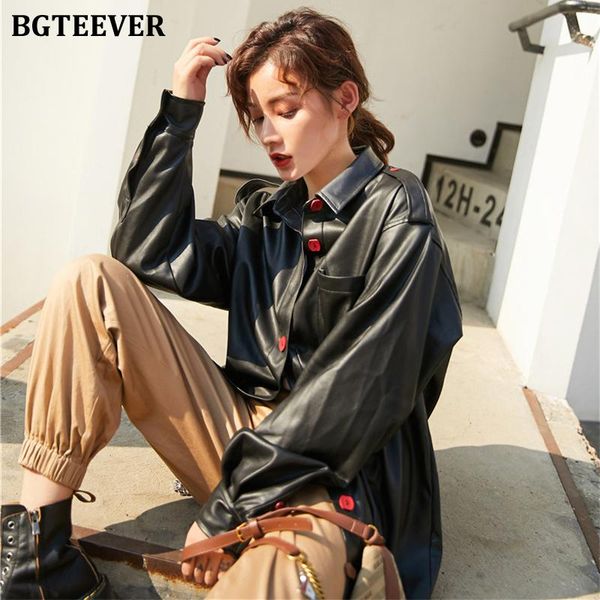 women's leather & faux bgteever vintage high street single-breasted women pu jacket casual black female winter coat 2021
women's leather & faux bgteever vintage high street single-breasted women pu jacket casual black female winter coat 2021