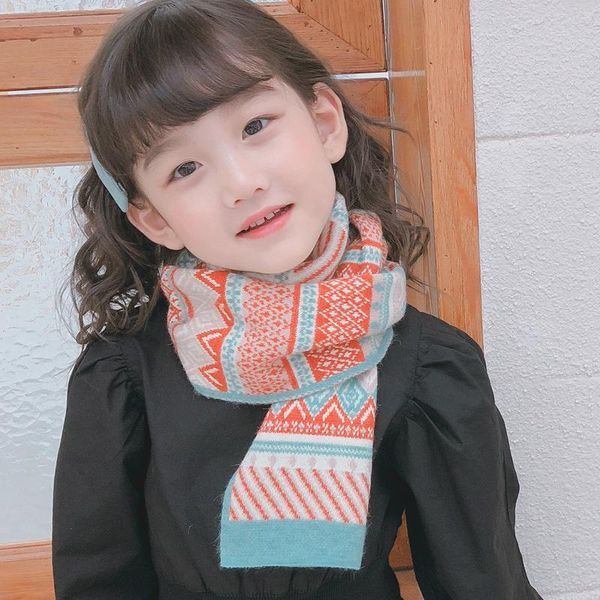 scarf retro ethnic style children's jacquard knitted scarf autumn/winter extended warm wool bib boy/girl, Blue;gray
scarf retro ethnic style children's jacquard knitted scarf autumn/winter extended warm wool bib boy/girl, Blue;gray