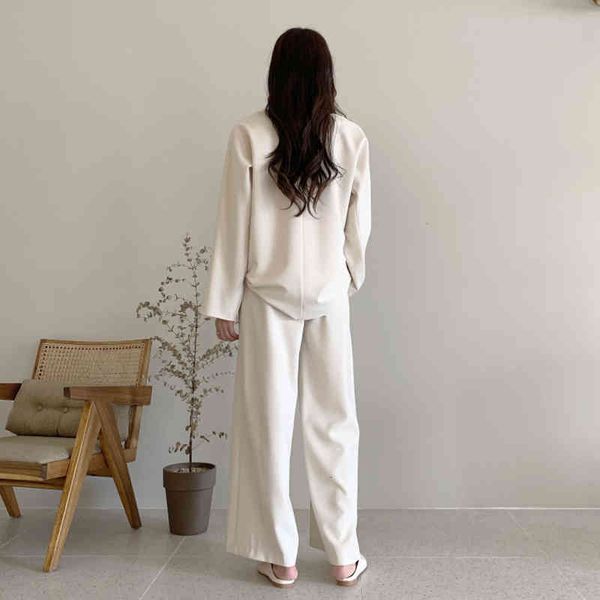 women's two piece pants galcaur korean set for women o neck long sleeve loose t shirts high waist full length casual sets female psfd, White
women's two piece pants galcaur korean set for women o neck long sleeve loose t shirts high waist full length casual sets female psfd, White