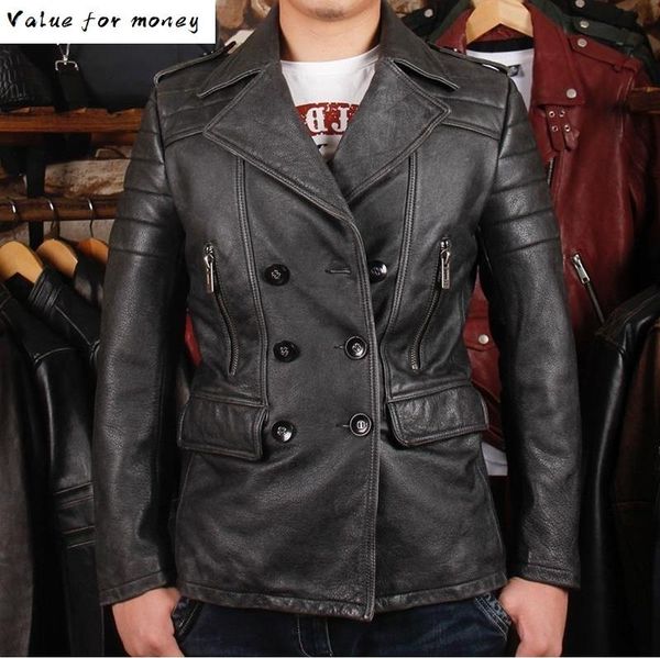 new man thicker vintage leather long jackets men's genuine leather biker slim jacket.autumn plus siz, Black
new man thicker vintage leather long jackets men's genuine leather biker slim jacket.autumn plus siz, Black