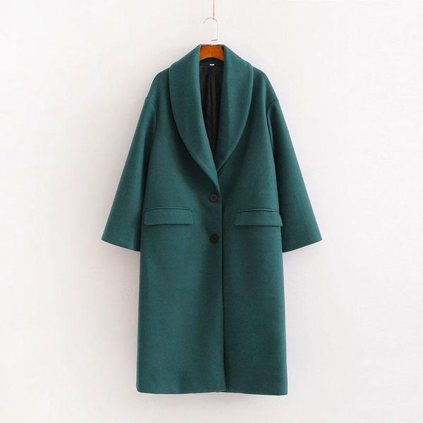 women's wool & blends elegant solid coat women 2021 autumn winter korean long overcoat ladies chic outwear loose lapel sleeve, Black
women's wool & blends elegant solid coat women 2021 autumn winter korean long overcoat ladies chic outwear loose lapel sleeve, Black