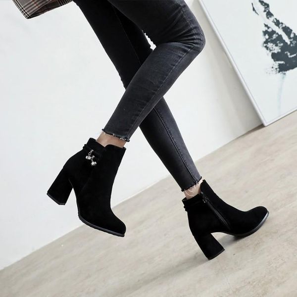 big size 10 - boots women shoes ankle boots for women ladies shoes woman winter pure color round head1, Black
big size 10 - boots women shoes ankle boots for women ladies shoes woman winter pure color round head1, Black