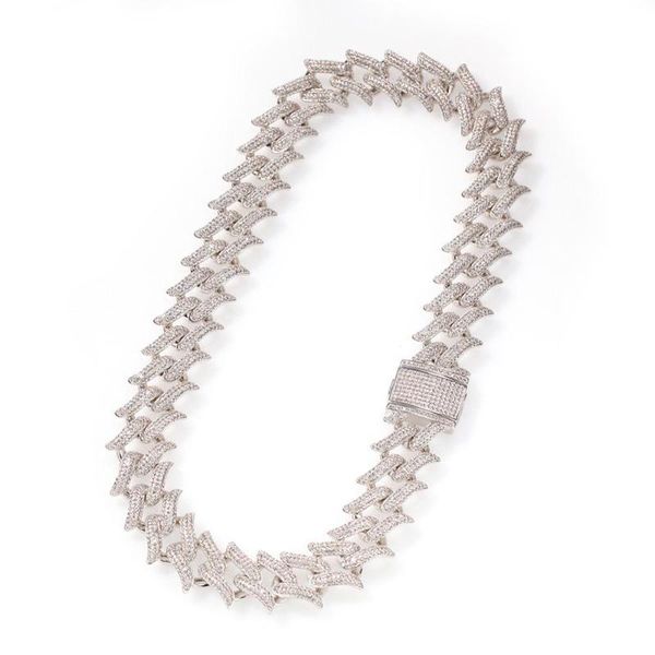 20mm men hip hop copper inlaid zircon out thorns cuban chain necklace punk rock jewelry factory direct sales, Silver
20mm men hip hop copper inlaid zircon out thorns cuban chain necklace punk rock jewelry factory direct sales, Silver