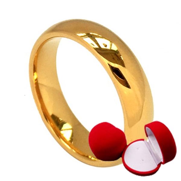 glaze yellow wedding ring for men women with box,24k gold plated marry bride party jewelry accessories,male rings, Silver
