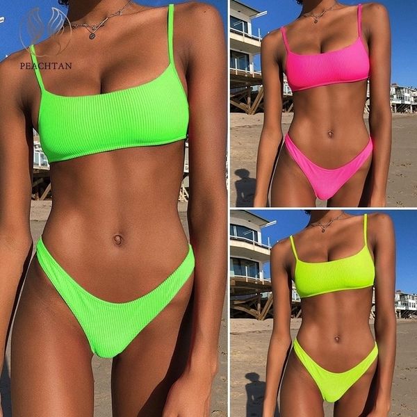 peachtan ribbed bikini set neon biquinis feminino swimwear women bathers woman swimsuit female thong bandeau bathing suit t200508, White;black
peachtan ribbed bikini set neon biquinis feminino swimwear women bathers woman swimsuit female thong bandeau bathing suit t200508, White;black
