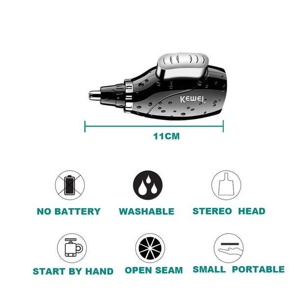 electric kemei nose hair trimmer km-664 hand operated nose hair device manual power without electricity
electric kemei nose hair trimmer km-664 hand operated nose hair device manual power without electricity