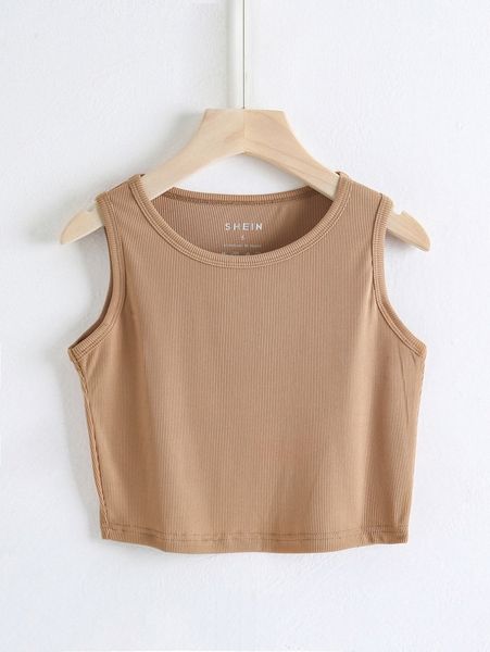 solid rib-knit tank u8zx#, White
solid rib-knit tank u8zx#, White