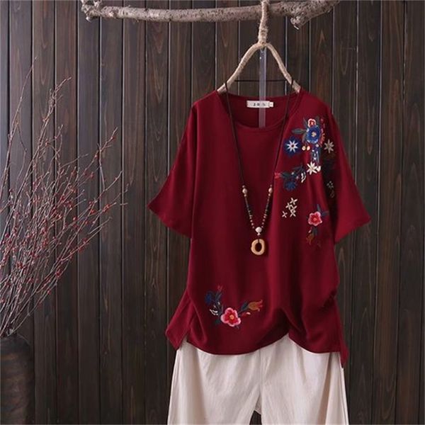xl-4xl plus size red sea-blue short sleeve summer feminine floral shirts embroidered vintage d3e0, White
xl-4xl plus size red sea-blue short sleeve summer feminine floral shirts embroidered vintage d3e0, White