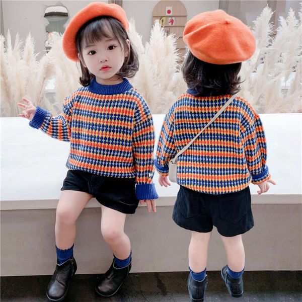 sweater women's clothing autumn children's 2020 and winter round neck pullover korean girls' plaid 3l2r, Blue
sweater women's clothing autumn children's 2020 and winter round neck pullover korean girls' plaid 3l2r, Blue