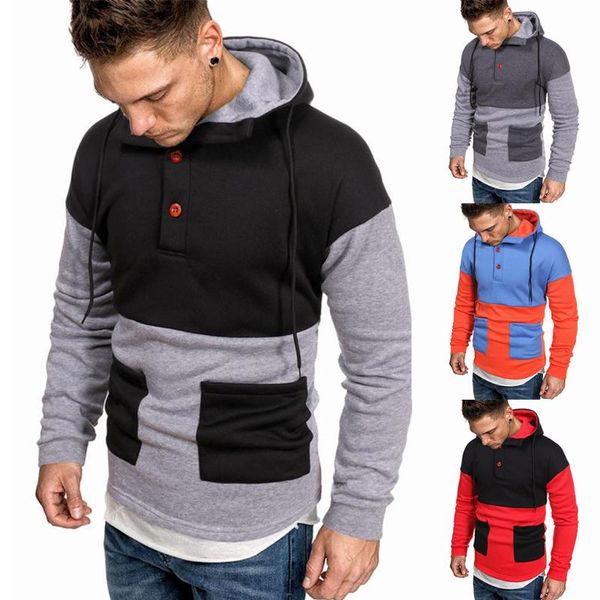 men splicing hoodie autumn long sleeve patchwork hoodie hooded sweatshirt tee outwear blouse men clothing sweatsuit, Black
men splicing hoodie autumn long sleeve patchwork hoodie hooded sweatshirt tee outwear blouse men clothing sweatsuit, Black