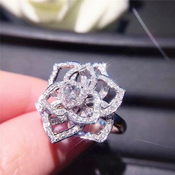 cluster rings 925 sterling silver jewlery white rose with zircon luxury jewelry moissanite engagement ring diamond for wwomen, Golden;silver
cluster rings 925 sterling silver jewlery white rose with zircon luxury jewelry moissanite engagement ring diamond for wwomen, Golden;silver