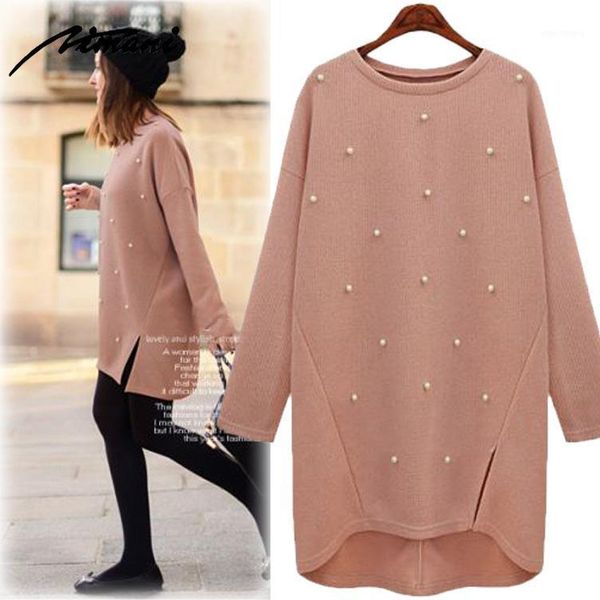 new round neck pullover knit sweater spring autumn 2020 medium long nail bead bottoming knit coat for large size women's sweater1, White;black
new round neck pullover knit sweater spring autumn 2020 medium long nail bead bottoming knit coat for large size women's sweater1, White;black