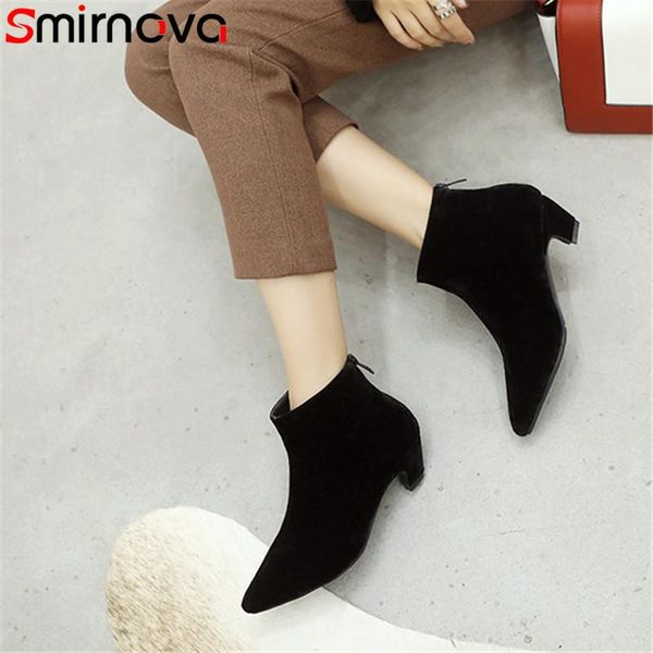 boots smirnova 2021 large size 46 ankle women flock pointed toe autumn winter zipper classic dress office shoes ladies, Black
boots smirnova 2021 large size 46 ankle women flock pointed toe autumn winter zipper classic dress office shoes ladies, Black