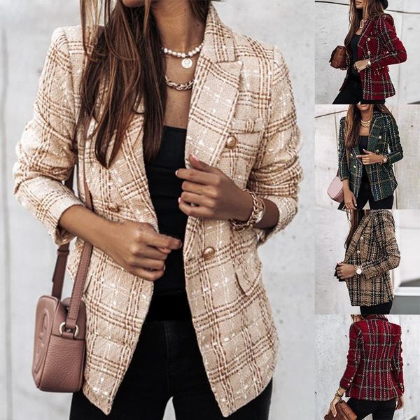 autumn and winter long-sleeved double-breasted suit collar printed small jacket women's blazer jacket, White;black
autumn and winter long-sleeved double-breasted suit collar printed small jacket women's blazer jacket, White;black